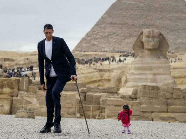 World's tallest and Shortest man and woman met in Egypt World's tallest and Shortest man and woman met in Egypt