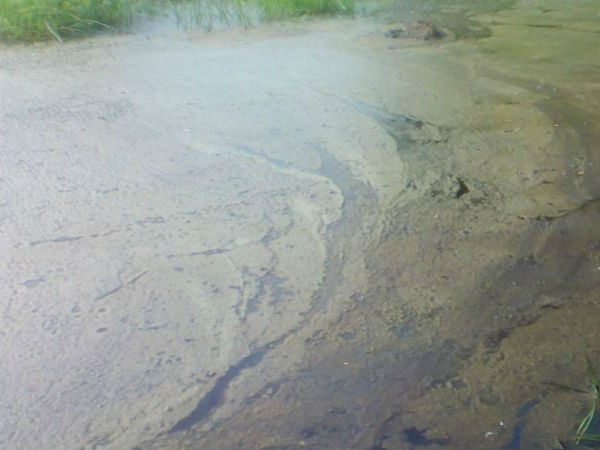 ONGC pipe line damage oil leaks in farmland ONGC pipe line damage oil leaks in farmland