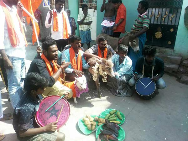 Bharat Hindu munnani done marriage for dog and donkey Bharat Hindu munnani done marriage for dog and donkey