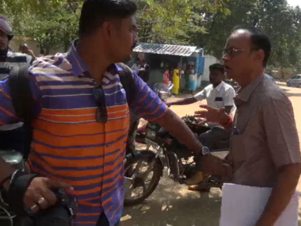 H Raja's brother Sundar tried to attack a photographer in the Trichy court H Raja's brother Sundar tried to attack a photographer in the Trichy court
