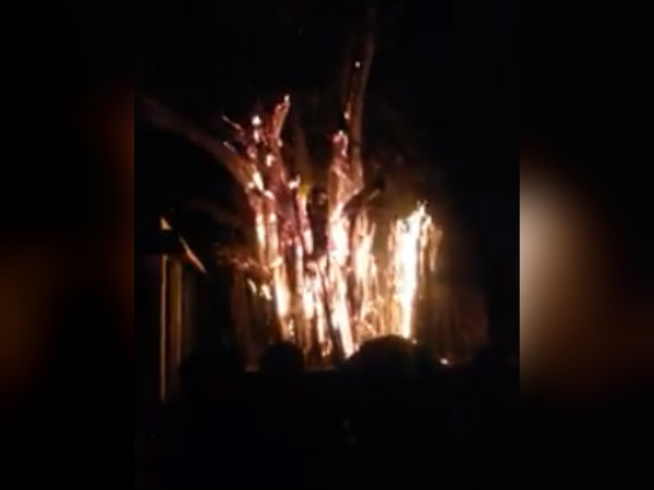Fire accident in Thiruvalangadu temple Fire accident in Thiruvalangadu temple