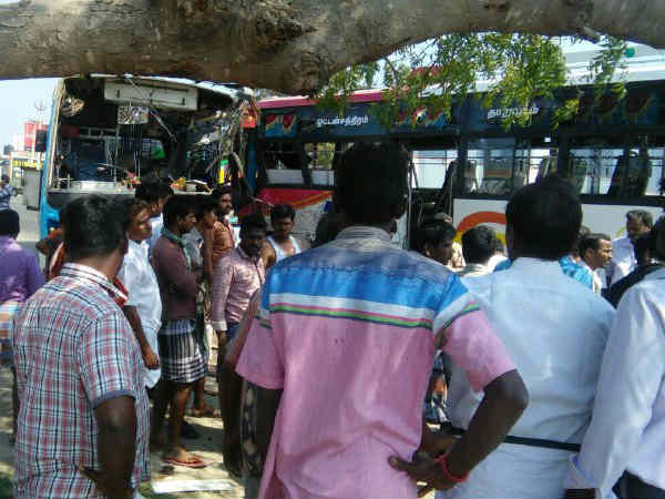 Private Buses accident near Tirupur Private Buses accident near Tirupur