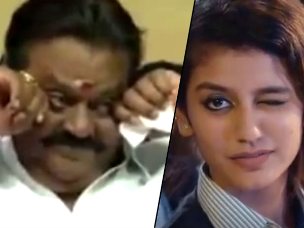 Vijayakanth Priya wariyar eyebrow dance video became viral Vijayakanth Priya wariyar eyebrow dance video became viral