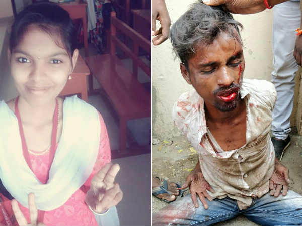 Chennai people thrash killer of a collage girl Ashwini Chennai people thrash killer of a collage girl Ashwini