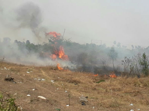 Fire accident happens in Chengalput tollgate Fire accident happens in Chengalput tollgate