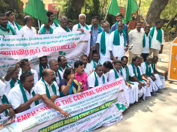 Cauvery water issue: Tamil Nadu farmers to begin hunger strike in Delhi Cauvery water issue: Tamil Nadu farmers to begin hunger strike in Delhi