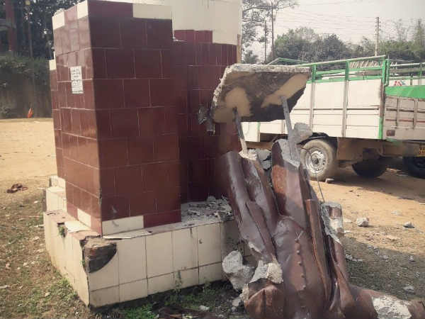 One more Vladimir Lenin statue brought down in Tripura One more Vladimir Lenin statue brought down in Tripura