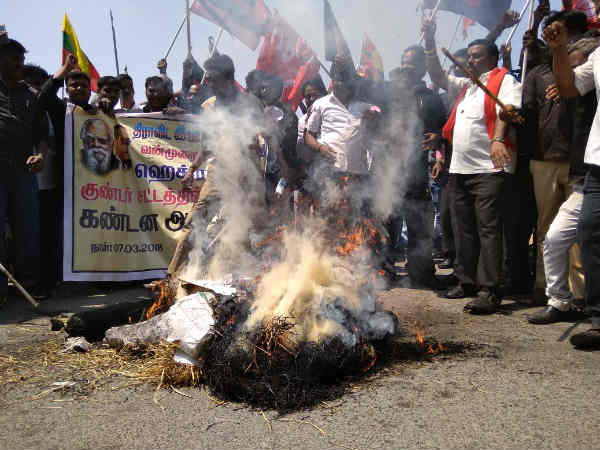 Left and VCK protest against H Raja on Periyar issue Left and VCK protest against H Raja on Periyar issue