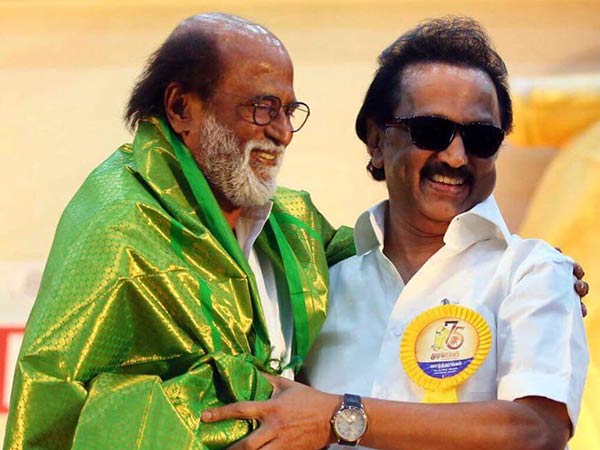 Rajini wishes for Stalin for his brithday Rajini wishes for Stalin for his brithday