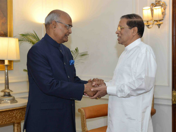 Sri Lanka President Maithripala Sirisena called on Indian President Ramnath Kovind Sri Lanka President Maithripala Sirisena called on Indian President Ramnath Kovind