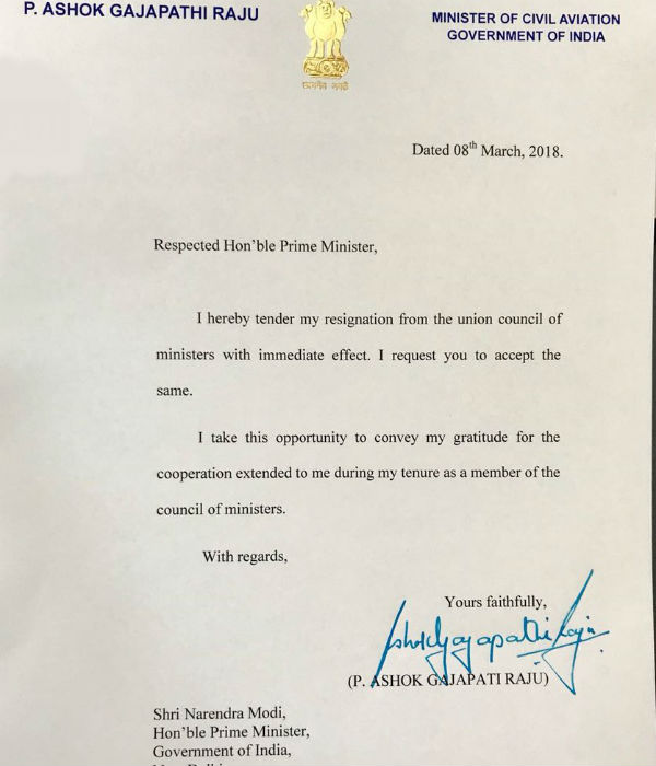 Telugu Desam ministers resigned from the Union Cabinet Telugu Desam ministers resigned from the Union Cabinet