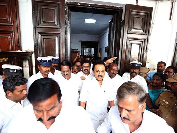 DMK MLAs evicted from Tamil Nadu Assembly DMK MLAs evicted from Tamil Nadu Assembly