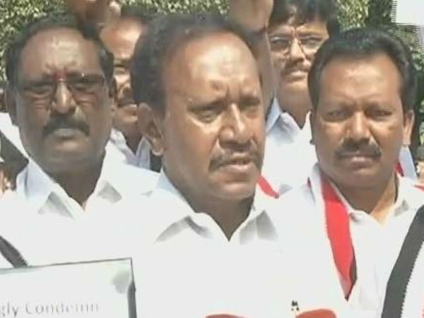 AIADMK Members protest against vandalism incidents AIADMK Members protest against vandalism incidents