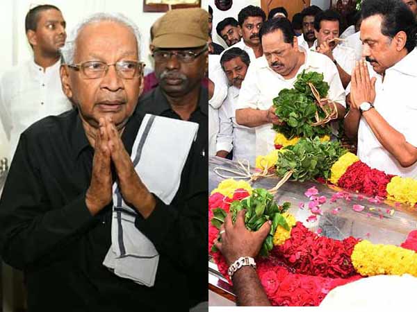 வீரமணி-ஸ்டாலின் அஞ்சலி