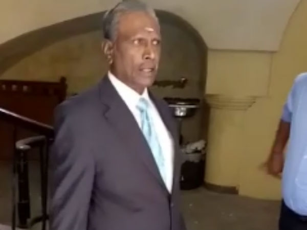 Former Minister Anoor Jagadeesan appeard in the Arumugasami commission Former Minister Anoor Jagadeesan appeard in the Arumugasami commission