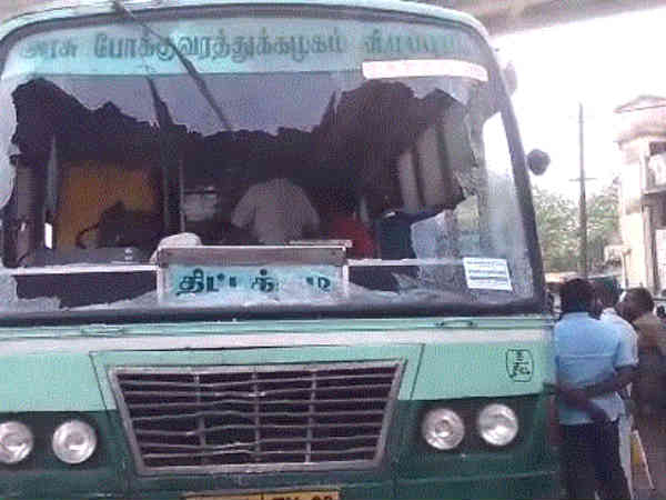Govt.Bus attack in Tindivanam-Creates Tensions Govt.Bus attack in Tindivanam-Creates Tensions