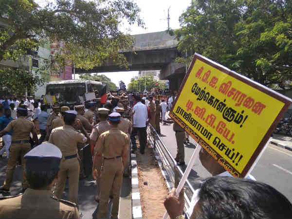Chennai: Protest rally on DMK-Against DGP Chennai: Protest rally on DMK-Against DGP
