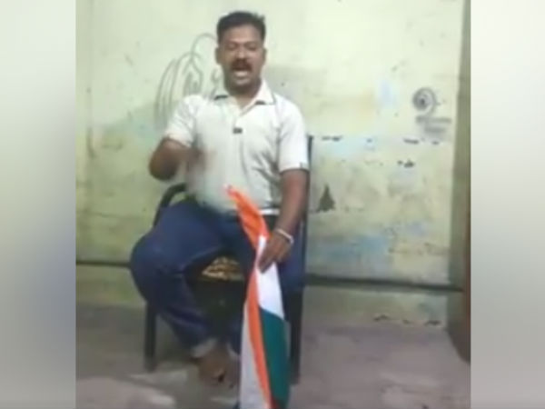 A national flag burner arrest in Kumbakonam A national flag burner arrest in Kumbakonam