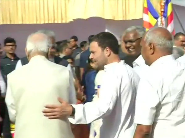 Rahul Gandhi accompanies BJP Leader Advani Rahul Gandhi accompanies BJP Leader Advani