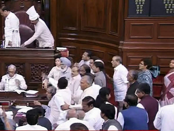 TN, Andhra MPs ruckus disrupts Rajyasabha twice today TN, Andhra MPs ruckus disrupts Rajyasabha twice today