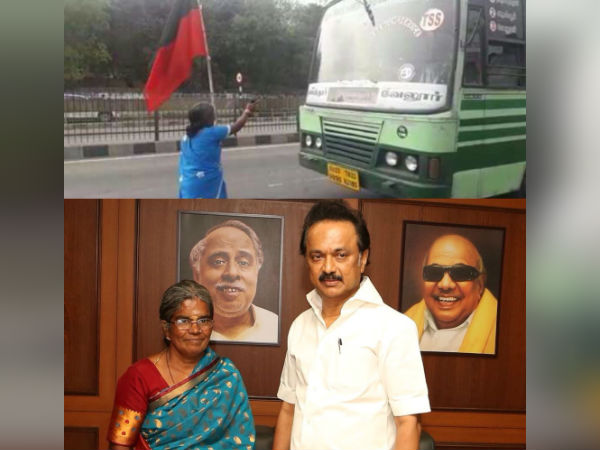 M.K.Stalin appreciates Deivanayaki who block the bus in Ambur M.K.Stalin appreciates Deivanayaki who block the bus in Ambur
