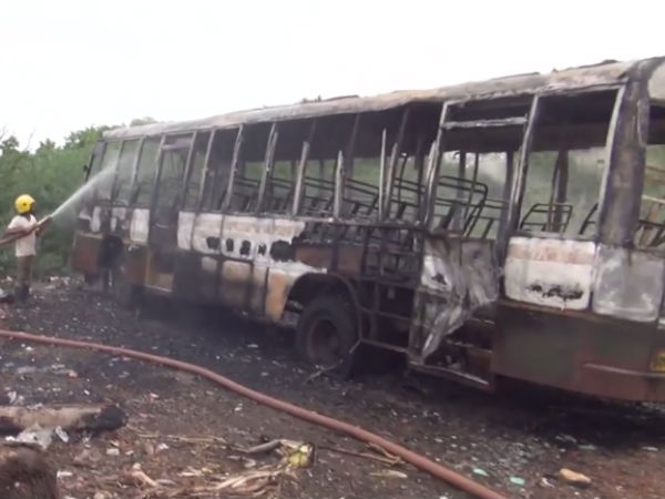 Government bus fires in the Nellai Government bus fires in the Nellai