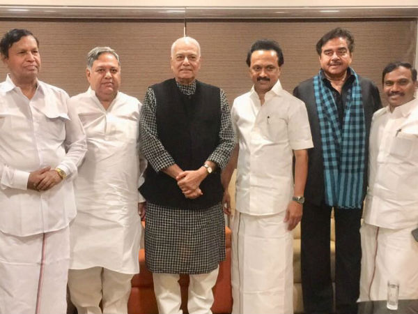 Yashwant sinha meets karunanidhi and stalin Yashwant sinha meets karunanidhi and stalin
