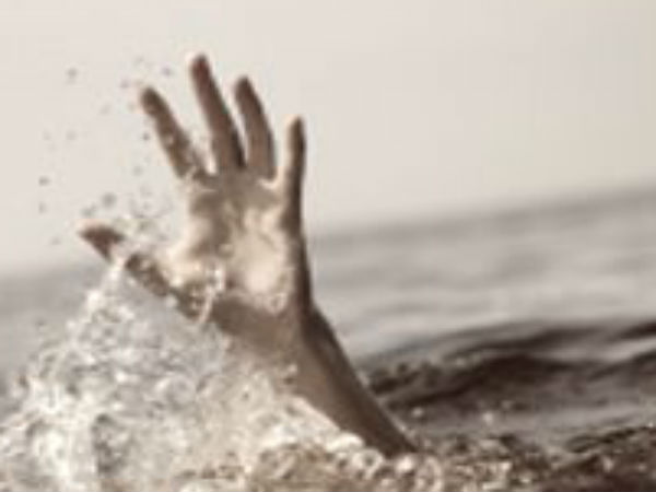 A young man is drowning in the water near Periyakulam A young man is drowning in the water near Periyakulam