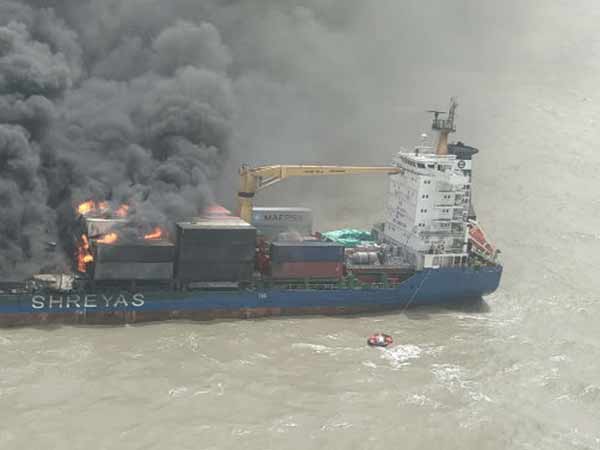 Fire on-board MV SSL Kolkata; 22 crew members rescued Fire on-board MV SSL Kolkata; 22 crew members rescued
