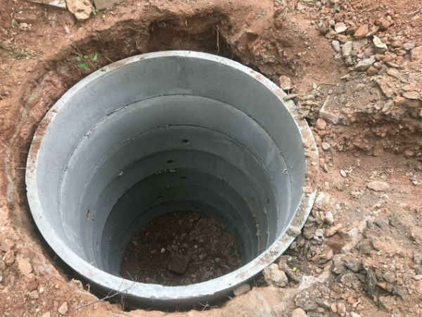 Rainwater harvesting well set up in Coimbatore to collect rainwater Rainwater harvesting well set up in Coimbatore to collect rainwater