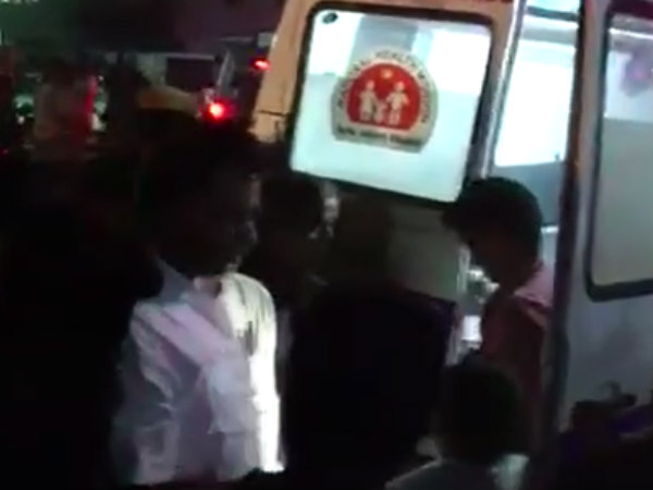 SP Velumani redeemed the passenger from the road accident SP Velumani redeemed the passenger from the road accident