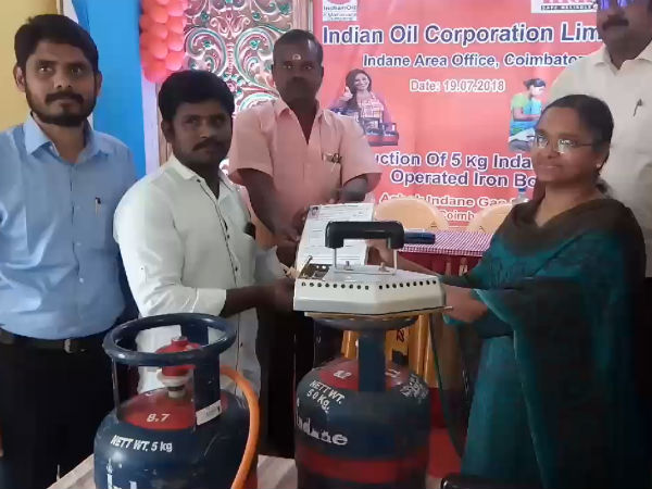 Gas iron box with cylinder is introduced in Kovai Gas iron box with cylinder is introduced in Kovai