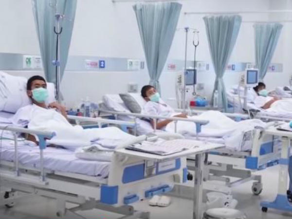 Thai cave boys send out video messages from hospital Thai cave boys send out video messages from hospital