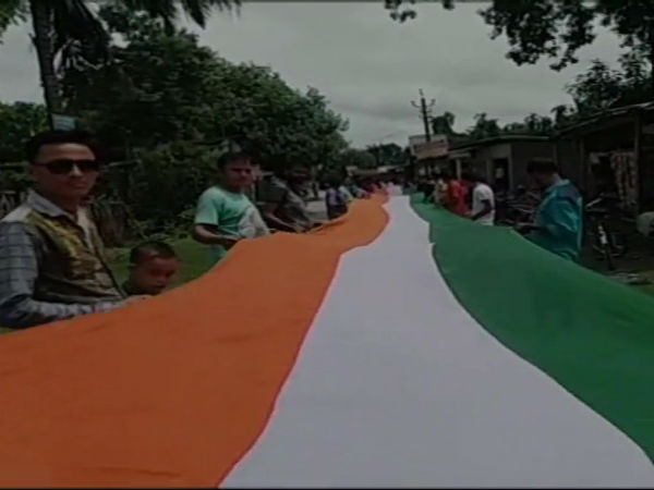 Assam village make 3.5 KM long national flag Assam village make 3.5 KM long national flag