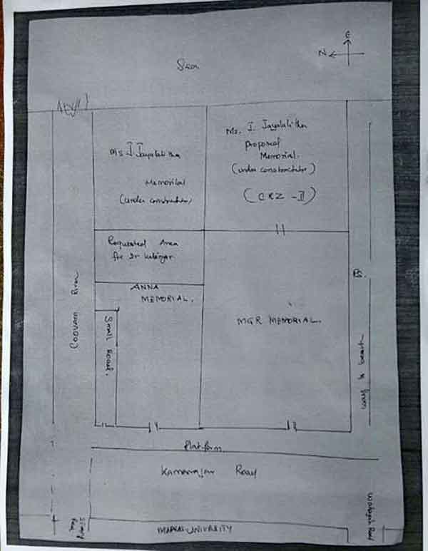 Karunanidhis Samadhi is going to construct in this place Karunanidhis Samadhi is going to construct in this place