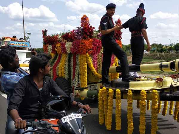 Karunanidhis funeral takes place in this vehicle Karunanidhis funeral takes place in this vehicle
