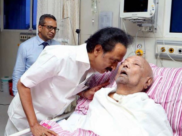 DMK leader Karunanidhi is getting treatment from July 27th Mid night in Kauveri Hospital DMK leader Karunanidhi is getting treatment from July 27th Mid night in Kauveri Hospital