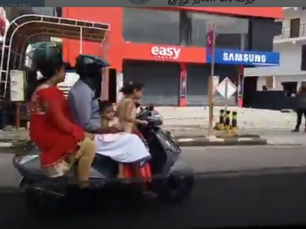 Dad allows 5 year old ride bike in Kochi Dad allows 5 year old ride bike in Kochi