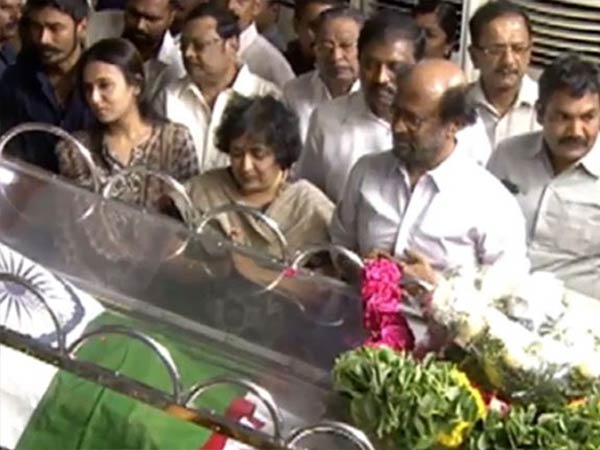 Rajinikanth pays his tribute to Karunanidhi Rajinikanth pays his tribute to Karunanidhi
