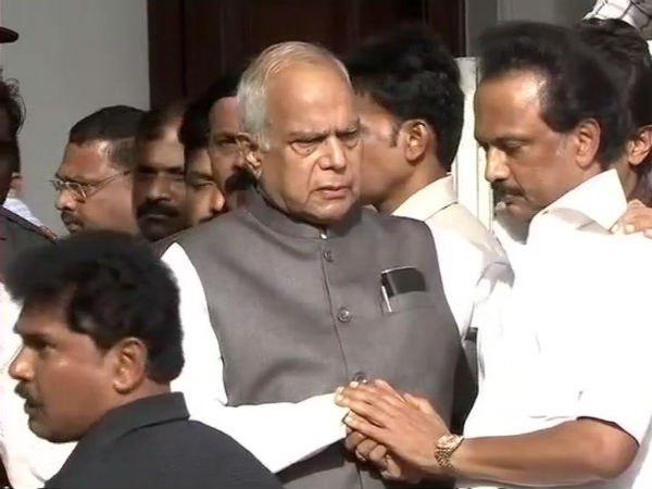 Governor spoke to Stalin and Kanimozhi for long time Governor spoke to Stalin and Kanimozhi for long time