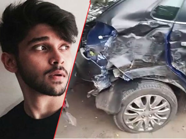 Actor Vikram Son Dhruv car accident in Chennai 