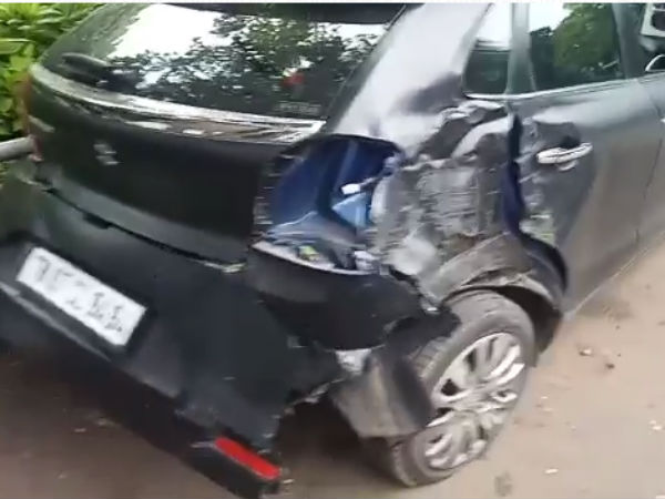 Actor Vikram Son Dhruv car accident in Chennai Actor Vikram Son Dhruv car accident in Chennai