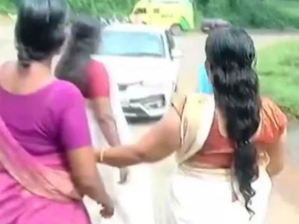 கார்ல பொண்ணுங்க இருந்தா இறக்கிவிட்டுடுங்க.. சபரிமலையில் பெண் போராளிகள் கெடுபிடி -  வீடியோ 
