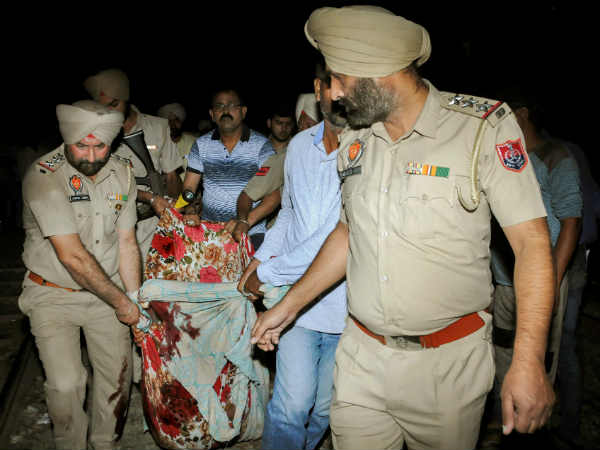 Punjab: Several feared dead as a train runs into a burning Ravan effigy in Amritsar Punjab: Several feared dead as a train runs into a burning Ravan effigy in Amritsar