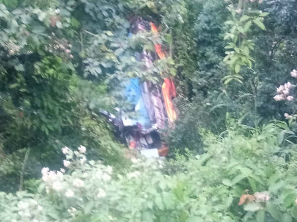 Bus fell down kills two persons Bus fell down kills two persons
