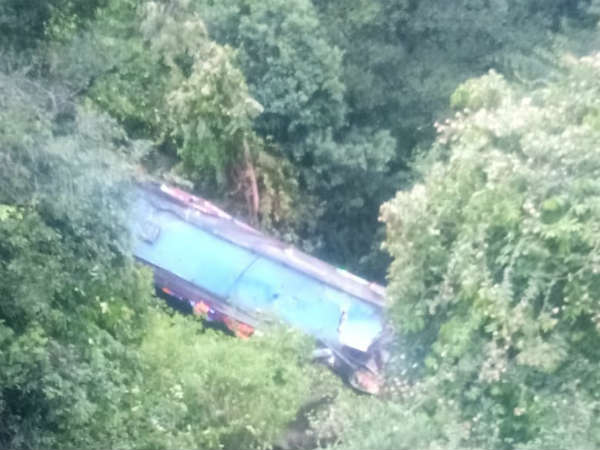 Bus fell down kills two persons Bus fell down kills two persons