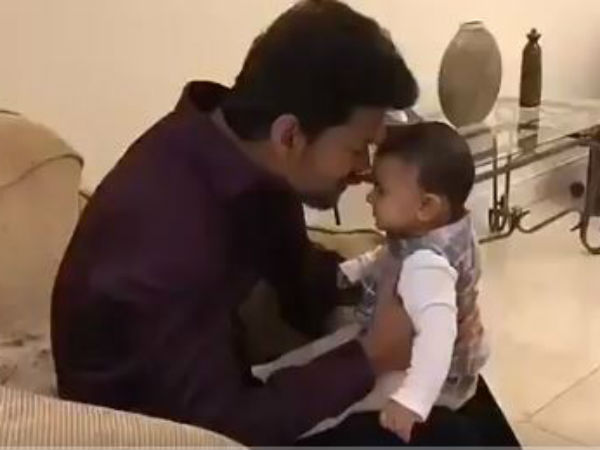 Vijay playing with a baby- a video goes viral Vijay playing with a baby- a video goes viral