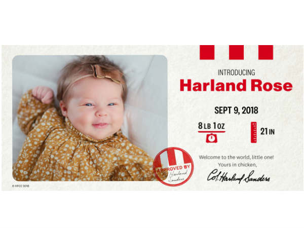kfc pays couple for naming newborn girl after brands founder kfc pays couple for naming newborn girl after brands founder