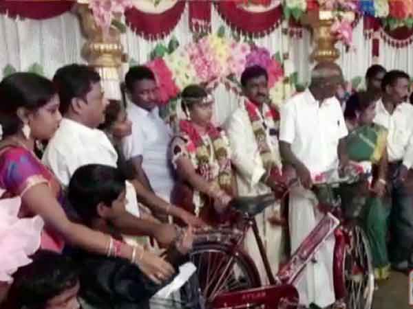 Petrol and Diesel price hike: Brides family gives cycle as dowry Petrol and Diesel price hike: Brides family gives cycle as dowry