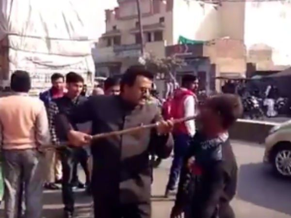 BJP leader assaults specially disabled youth in Sambhal for negative comment on BJP BJP leader assaults specially disabled youth in Sambhal for negative comment on BJP